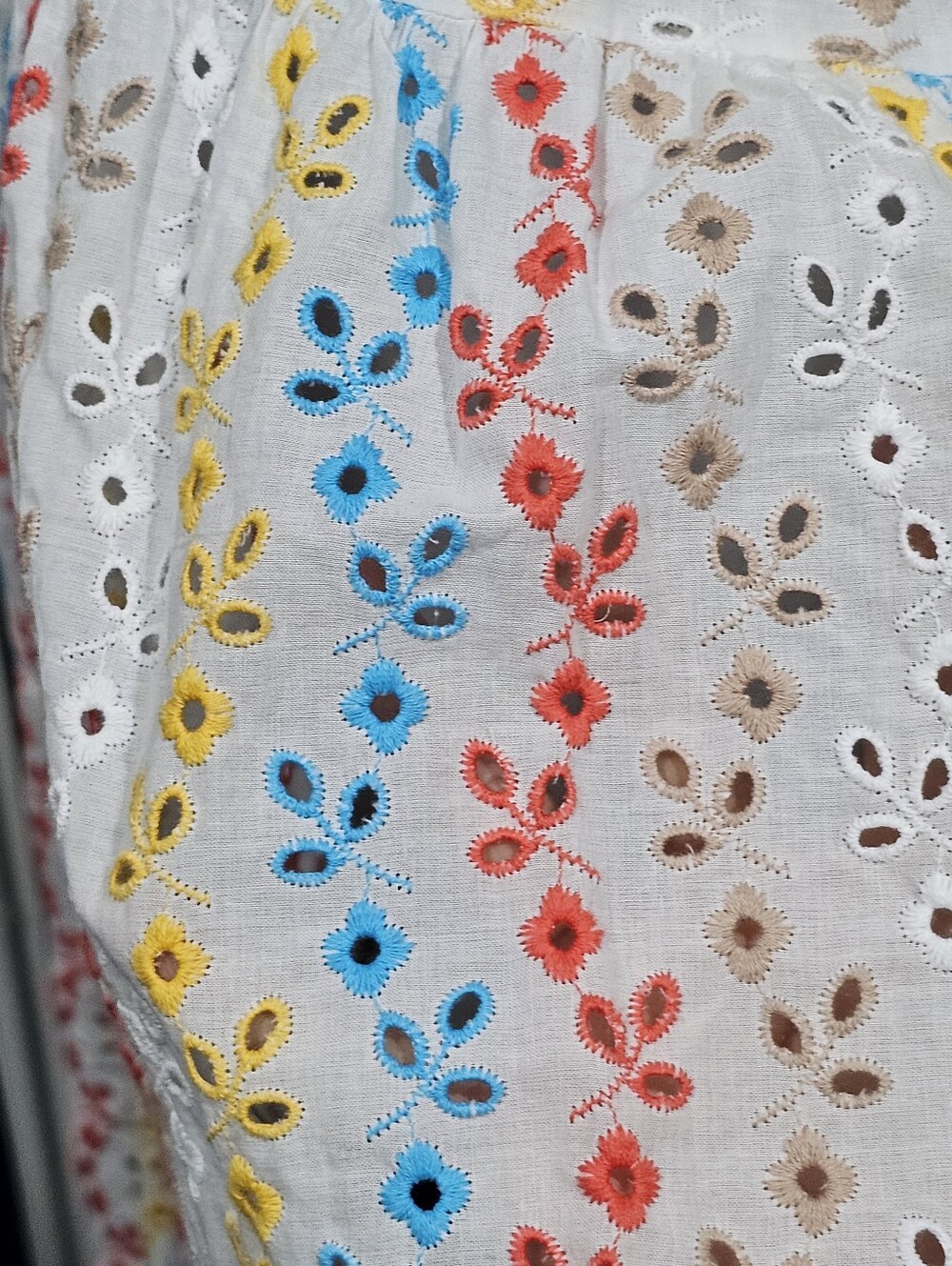 Crown & Ivy Embroidered Cap Sleeve Eyelet Maxi Dress Sz 10 - 100% Cotton - Picture 8 of 14